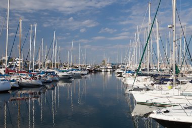 Boats and yachts in the marina