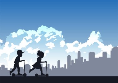 Çocuklar scooter oynamaktan hoşlanıyor