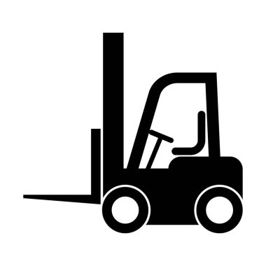 Forklift siyah siluet simge tasarımı