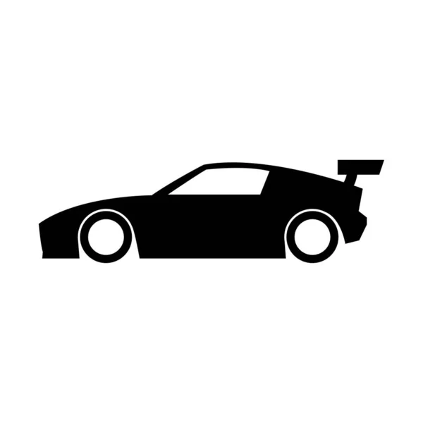 Black Silhouette Icon Design Racing Car — Stock Vector