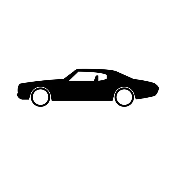アメリカ車の黒いシルエットのアイコンデザイン — ストックベクタ