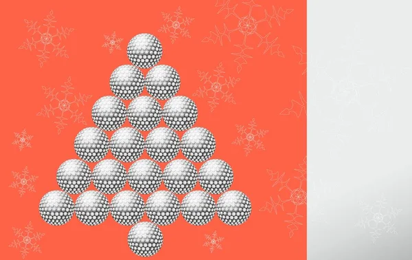 Golf Ball Christmas New Year Greeting Card — Stock Photo, Image