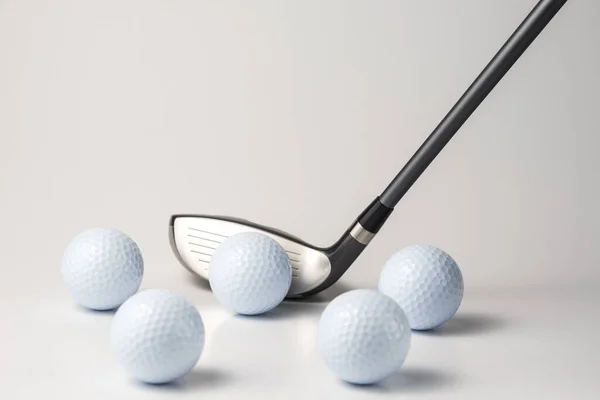 Golf Club Ball White Background — Stock Photo, Image