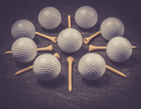 golf balls star on vintage stone background