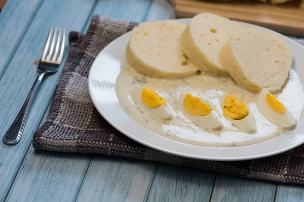 Tradizionale Salsa Aneto Ceco Con Gnocchi Cucina Ceca Austriaca — Foto Stock