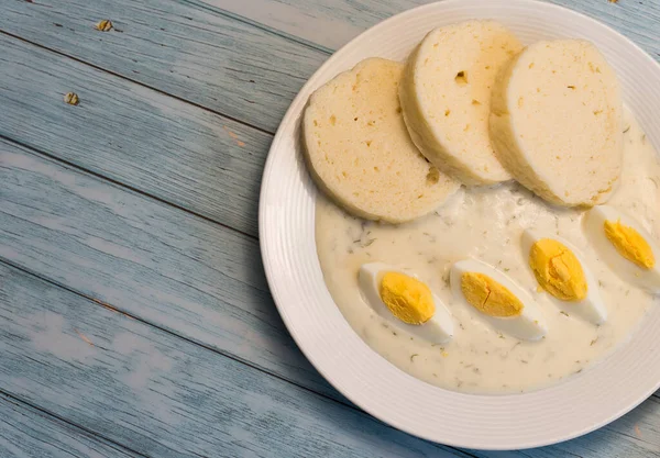 Tradicional Molho Endro Checo Com Bolinhos Cozinha Austríaca Checa Fotografia De Stock