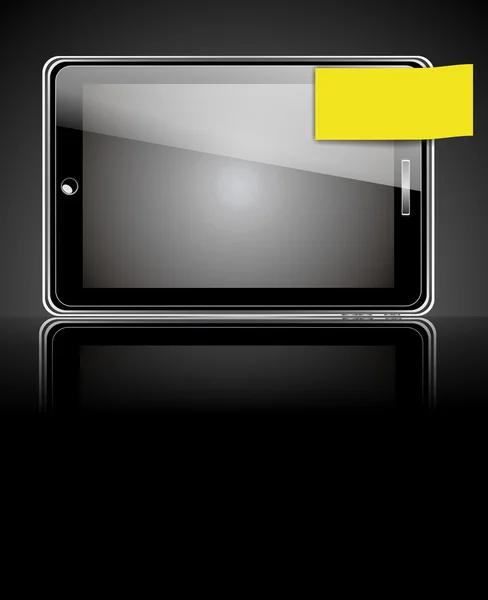 Smart phone with yellow label — Stock Photo, Image