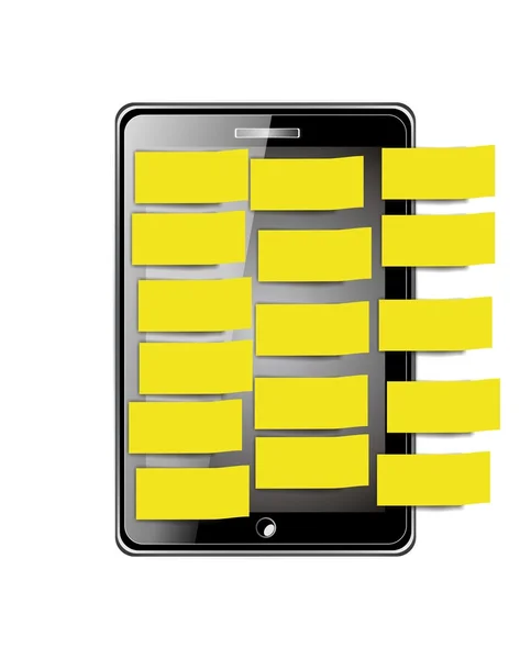 Telefone inteligente com etiqueta amarela — Fotografia de Stock