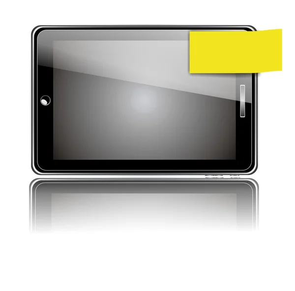 Smart phone with yellow label — Stock Photo, Image
