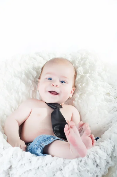 Cute baby in tie — Stock Photo, Image