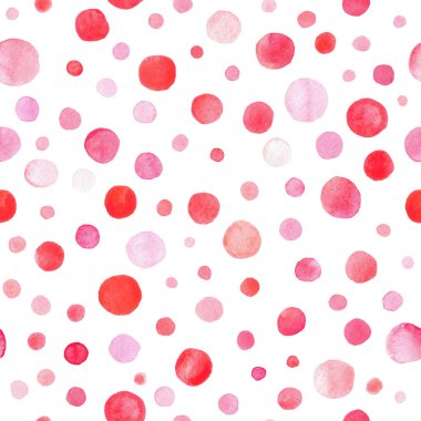 Suluboya el boya kırmızı turuncu ve pembe daireler koleksiyonu beyaz üzerine.