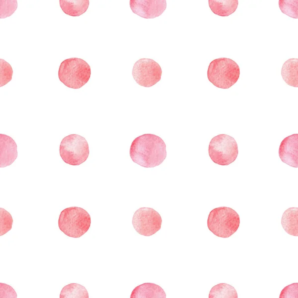 Red Polka Dot Watercolor Seamless Pattern White Background — Stock Photo, Image