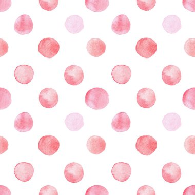 Beyaz arkaplanda kırmızı benekli sulu boya deseni.