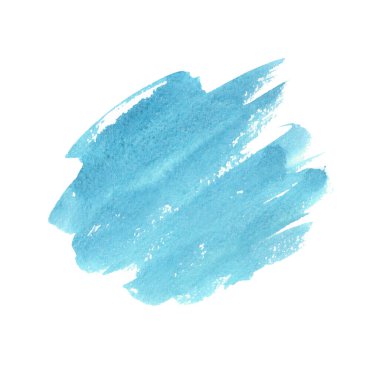 Beyaz arka planda soyut yeşil ve mavi suluboya. Renkli kağıtlar. El çizimi illüstrasyon