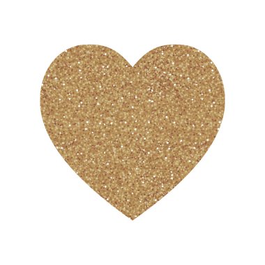 Altın parıltılı bir kalp izi. Kullanım ve tasarım için iyi. Tebrik kartı için iyi..