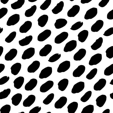 Elle çizilmiş modern, kusursuz desen. Beyaz arka planda siyah grunge daireleri. Vektör illüstrasyonu