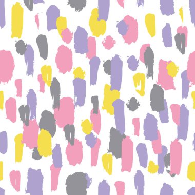 El çizimi modern fırça darbesi şekli. Vektörsüz desen şekilleri. Gri ve sarı renklerde soyut bir arkaplan. Dekoratif baskı