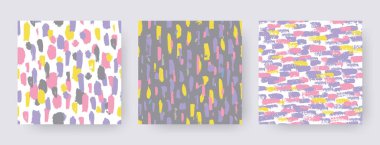 Elle çizilmiş modern fırça darbelerini ayarlayın. Vektörsüz doku şekilleri. Boho renginde soyut arkaplan.