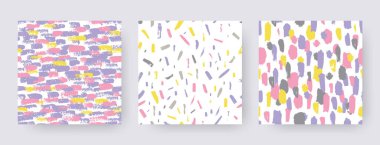 Elle çizilmiş modern fırça darbelerini ayarlayın. Vektörsüz doku şekilleri. Boho renginde soyut arkaplan.