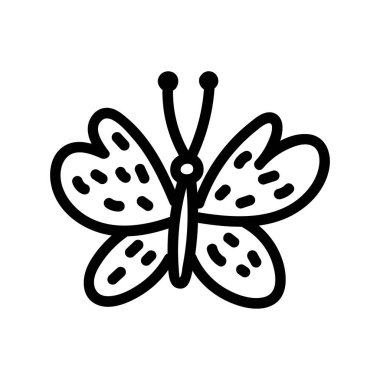 Karalama dekoratif el çizimi beyaz arkaplan üzerine kelebek grafik simgesi