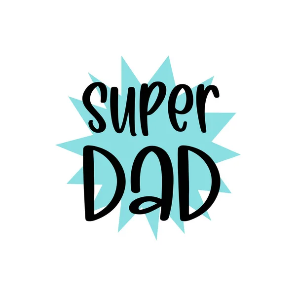 Vereinzelte Glückliche Väter Zitat Auf Dem Blauen Hintergrund Bester Papa — Stockvektor