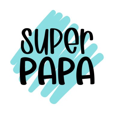 Mavi arka planda izole edilmiş mutlu babalar günü alıntısı. En iyi baba. Tebrikler, rozet vektörü. Tasarımınız için metin.