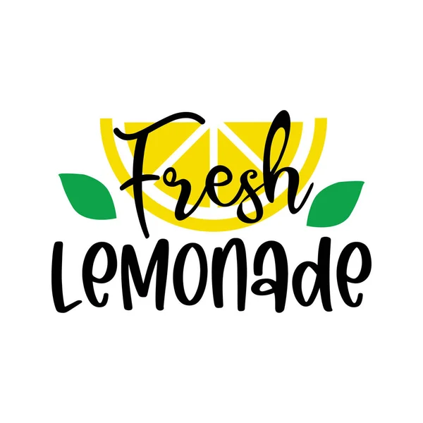 Labels and signs of fresh lemonade with lemon. Vector illustrations for graphic and web design, for stand, restaurant — Stock Vector