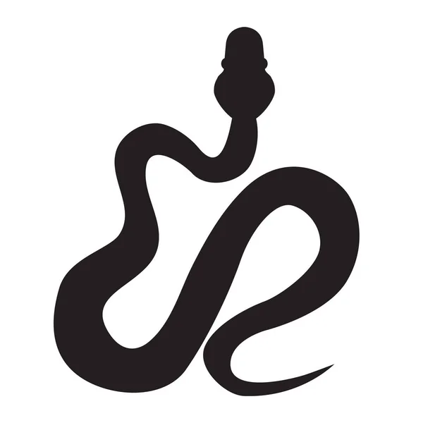 Czarna niebiańska sylwetka węża. Odizolowany symbol. Ilustracja wektora — Wektor stockowy