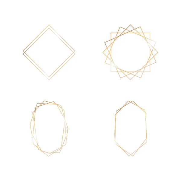 Coleção Ouro Moldura Geométrica Sobre Fundo Branco Elemento Decorativo Para —  Vetores de Stock