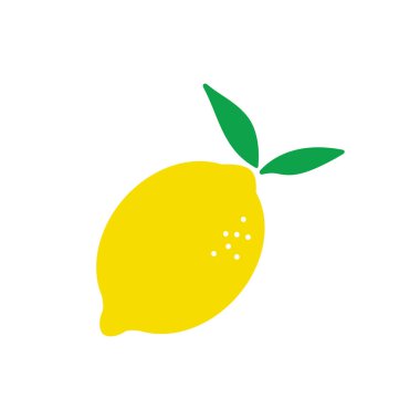 Taze limon meyvesi, beyaz arkaplanda vektör çizimleri