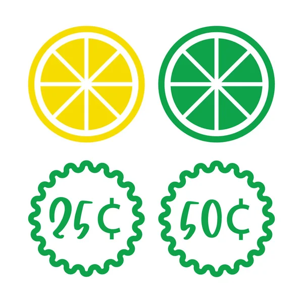 Frische Zitronenfrüchte, Vektorillustrationen auf weißem Hintergrund — Stockvektor