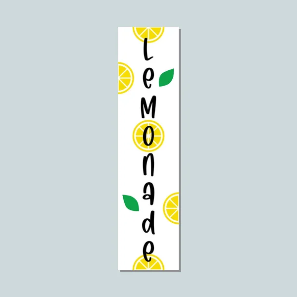 Limonade belettering met citroenetiket. Borstel kalligrafie van woord limonade. — Stockvector