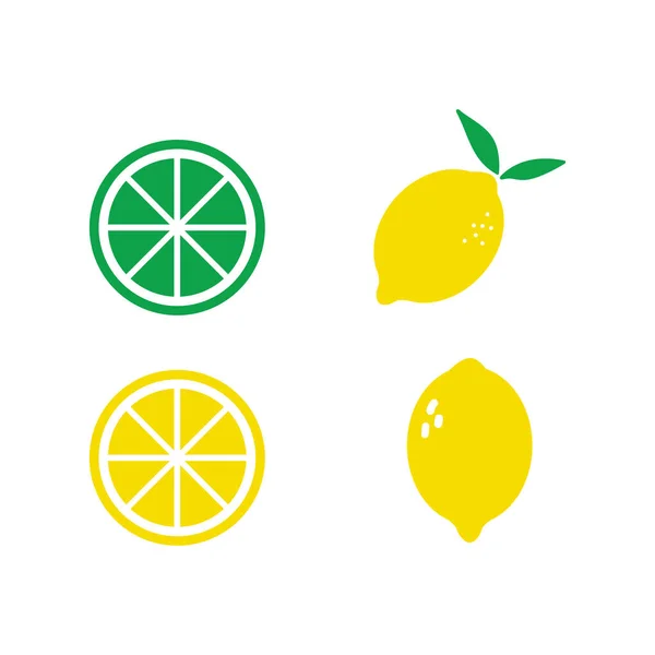 Färsk citron frukt, vektor illustrationer på vit bakgrund — Stock vektor