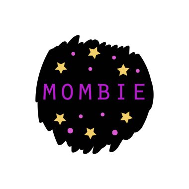 Mombie - tipografi vektörü Halloween tişörtü tasarımı. Tatil anne yaşam kalıbı tırnak içinde
