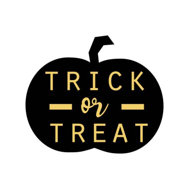 Harfli şekerlemeli balkabağı silueti. Vektör illüstrasyonu