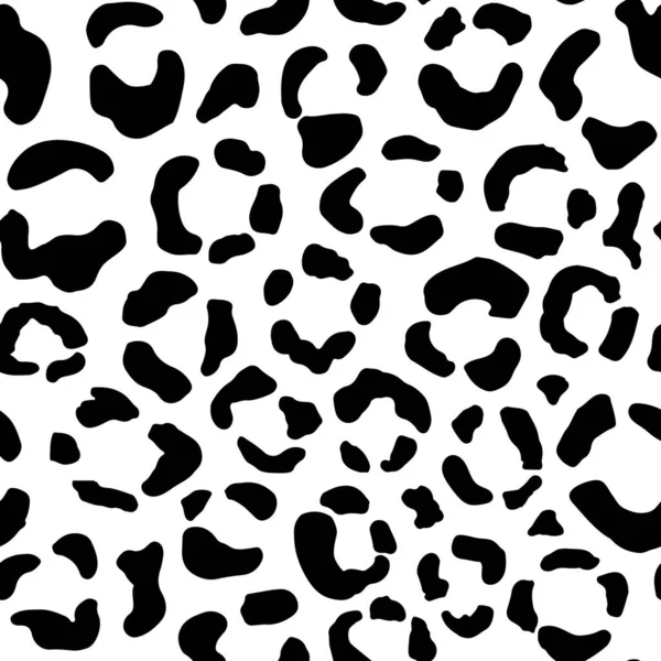 Seamless animal pattern with leopard dots. Creative monochrome texture for fabric, wrapping. Vector illustration — Stock Vector