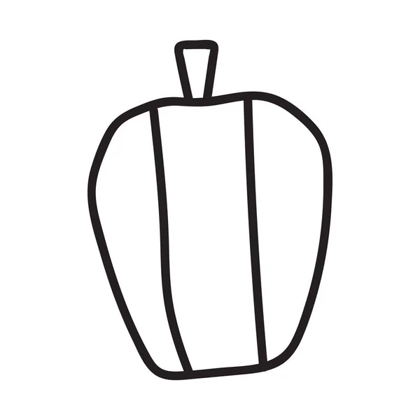 Icona di zucca in bianco e nero. Schizzo di zucca. Illustrazione vettoriale del contorno vegetale. — Vettoriale Stock