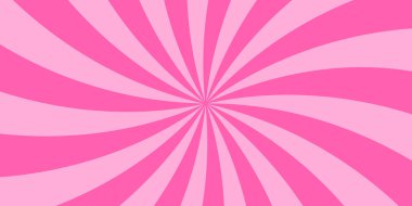 Parlak pembe girdaplı yıldız patlaması arka planı, modaya uygun eski tarz. Psikedelik soyut model ve dinamik dairesel hareket. Pop sanatı, posterler ve klasik tasarım projeleri için mükemmel bir vektör illüstrasyonu.