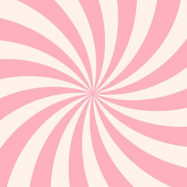 Pembe ve bej kıvrımlı harika yıldız patlaması arka planı. Antika psikedelik titreşimli ters ışın deseni. Posterler, afişler, duvar kağıtları için soyut dinamik spiral tasarım. Vektör illüstrasyonu.