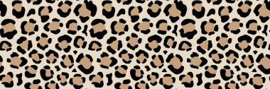 Bej arka planda kahverengi lekeli kusursuz leopar deseni. Vector hayvan derisi dokusu kumaş tasarımı, moda tekstili ve safari temalı dekorasyon projeleri için mükemmel..
