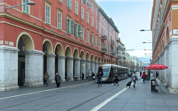 Tram van Nice straat — Stockfoto