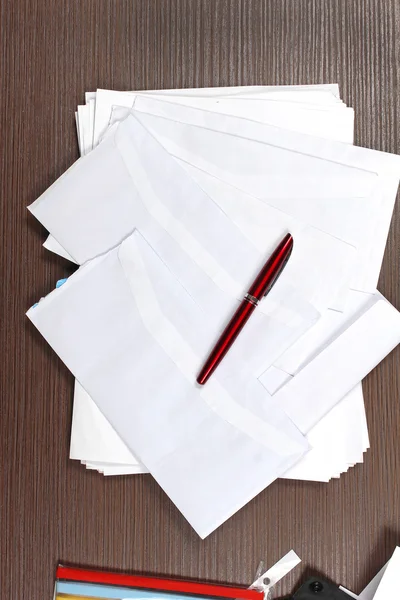 Open envelopes pile — Stock Photo, Image