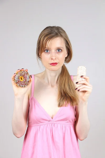 Donut vs ricecake — Stock fotografie