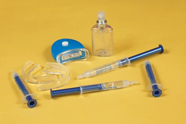 Início Dentes Branqueamento Kit Conteúdo Para Beleza Tratamento Oral — Fotografia de Stock