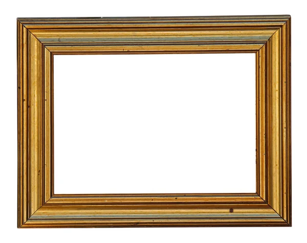 Decorative Gold Metal Square Frame Isolated White Background – stockfoto