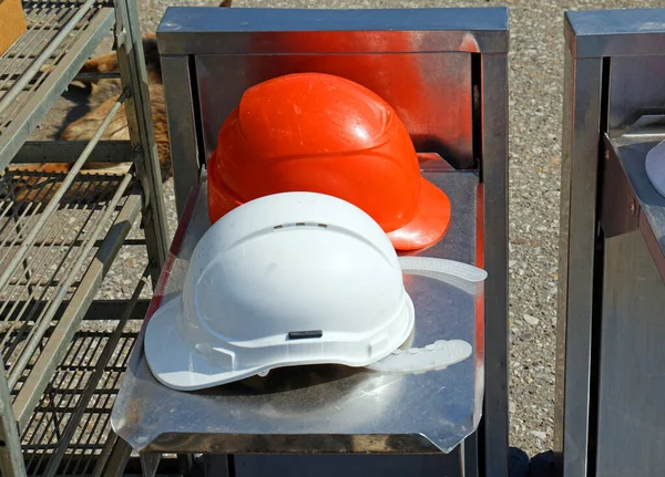 Protective Helmets Used Construction Industry Workers Protection — Zdjęcie stockowe