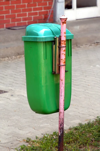 Trash Can Metal Stand Public Park — Stock Photo, Image