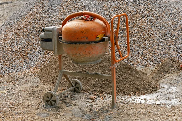 Petrol Cement Mixer Aggregate Construction Site Outdoors — Stock Photo, Image