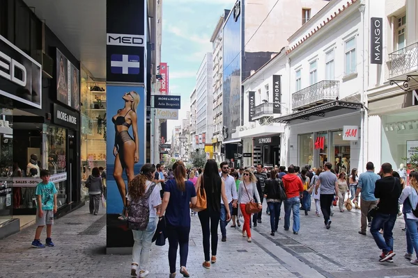 Calle Ermou de compras — Foto de Stock
