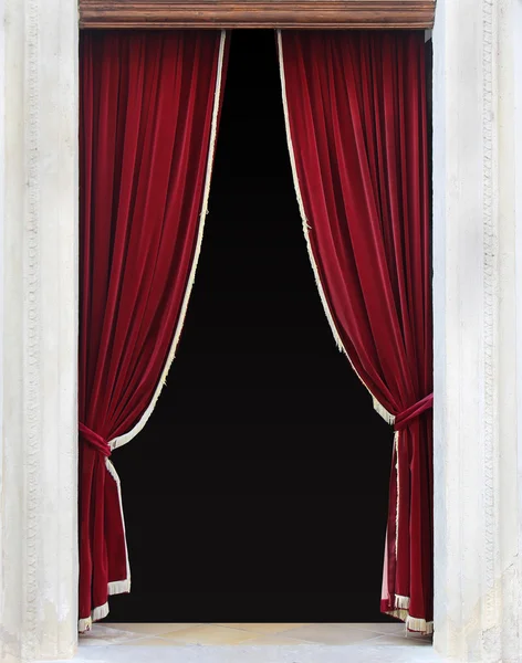 Red velvet curtains — Stock Photo, Image